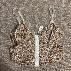Floral garage bustier top